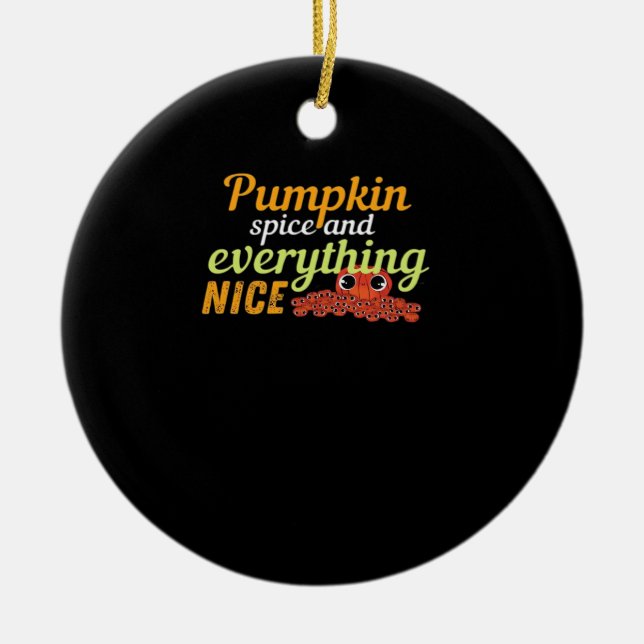 Pumpkin Spice & Everything Nice Halloween Basic De Ceramic Tree Decoration (Front)