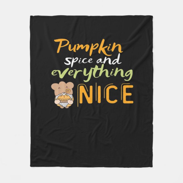 Pumpkin Spice & Everything Nice Halloween Design F Fleece Blanket (Front)