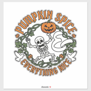Pumpkin Spice Everything Nice Halloween Skeleton V