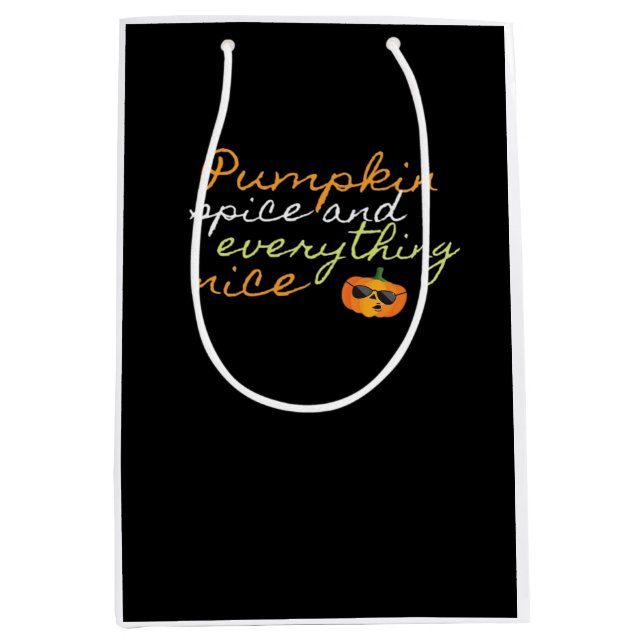 Pumpkin Spice & Everything Nice Halloween Trending Medium Gift Bag (Front)