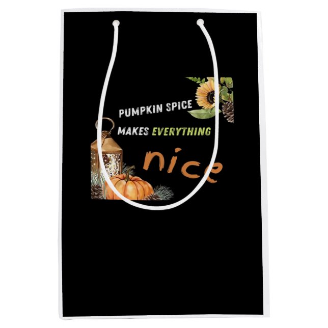 Pumpkin Spice & Everything Nice Halloween Viral De Medium Gift Bag (Front)