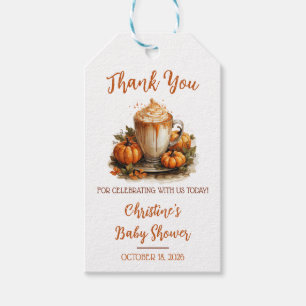 Pumpkin Spice & Everything Nice, Latte Baby Shower Gift Tags