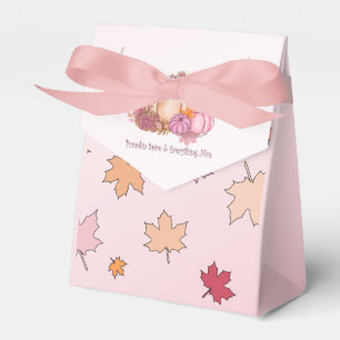 Pumpkin Spice & Everything Nice Pink Fall Leaves Favour Box
