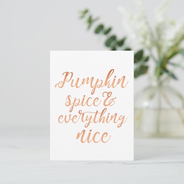 Pumpkin spice & everything nice postcard (Standing Front)