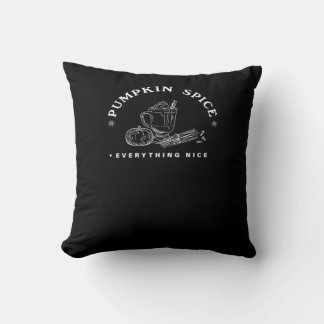 Pumpkin Spice, Everything Nice. Retro Design White Cushion