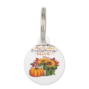 Pumpkin Spice & Everything Nice Slogan Vibes Pet Tag