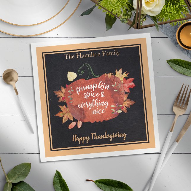 Pumpkin Spice & Everything Nice Thanksgiving Napkin (Creator Uploaded)