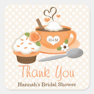 Pumpkin Spice Fall Bridal Shower Thank You Square Sticker