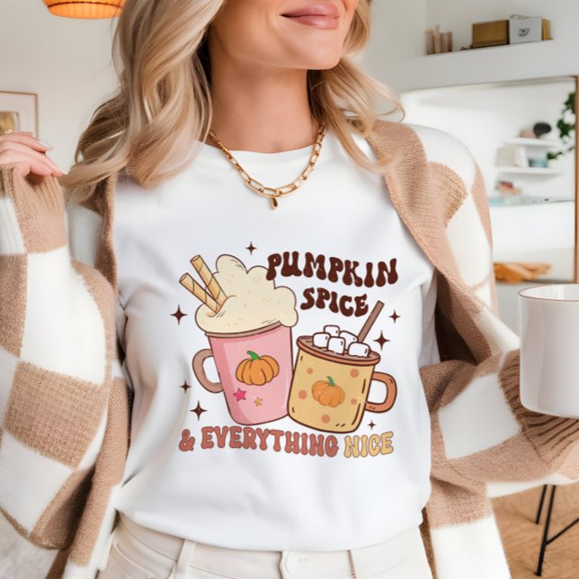 Pumpkin spice fall fashion cute Latte Coffee  T-Shirt (Creator Uploaded)