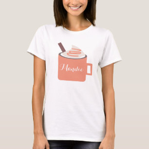 Pumpkin Spice Fall Mug Whip Cream Name T-Shirt