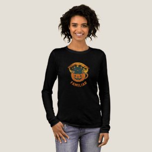 Pumpkin Spice Familiar Black Cat Halloween Design Tri-Blend Shirt