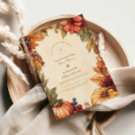 Pumpkin Spice Florals Wedding Invitation<br><div class="desc">This warm and whimsical design captures the cosy charm of autumn with watercolor pumpkins,  berries,  and seasonal florals. Perfect for rustic weddings,  fall ceremonies,  or romantic celebrations with a cottagecore vibe. Easily personalise all text for your special day.</div>