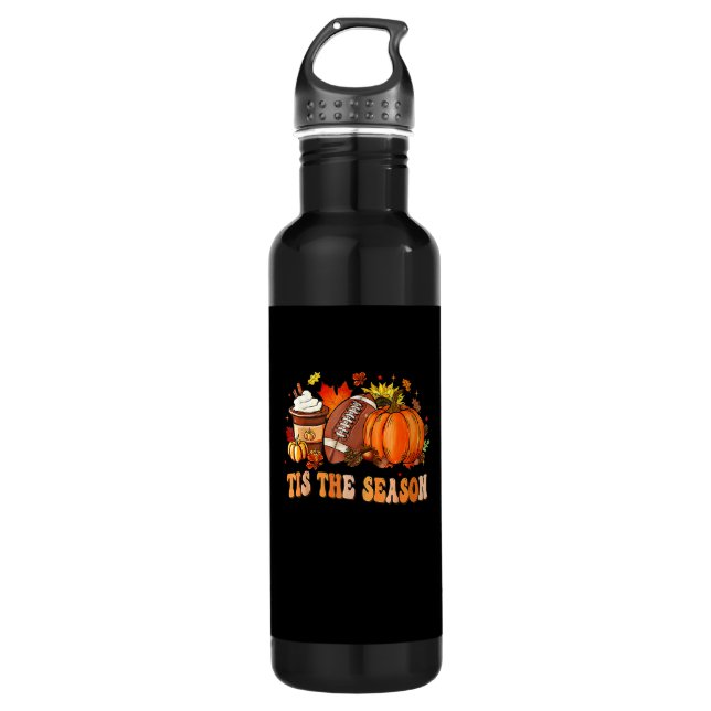 Pumpkin Spice Football Tis The Season 710 Ml Water Bottle (Front)