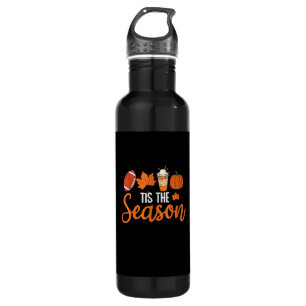 Pumpkin Spice Football Tis The Season Fall Thanksg 710 Ml Water Bottle