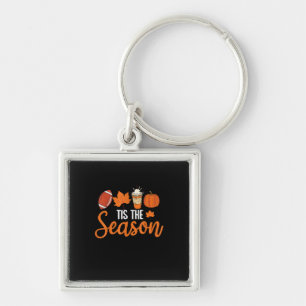 Pumpkin Spice Football Tis The Season Fall Thanksg Key Ring