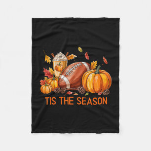 Pumpkin Spice Footll Tis The Season Fall Thanksgiv Fleece Blanket