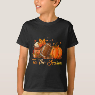Pumpkin Spice Footll Tis The Season Fall Thanksgiv T-Shirt