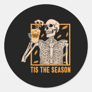 Pumpkin Spice For Women Tis The Season Fall Pumpki Classic Round Sticker