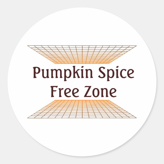 Pumpkin Spice Free Zone Classic Round Sticker (Front)