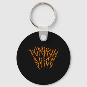 Pumpkin Spice Fun Heavy Black Metal Music Hallowee Key Ring