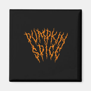 Pumpkin Spice Fun Heavy Black Metal Music Hallowee Magnet