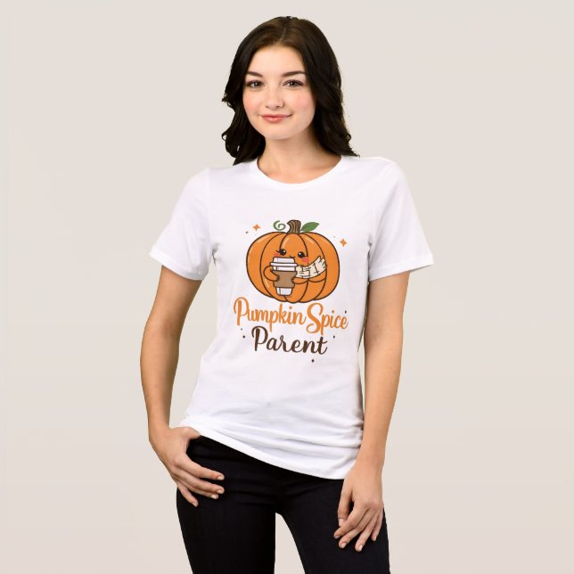 Pumpkin Spice Funny Cute Halloween Womens Tshirts (Front Full)