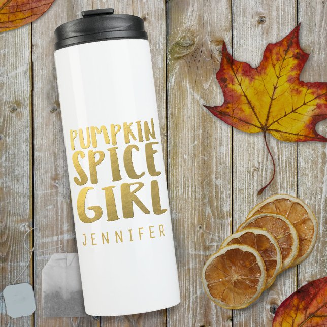 Pumpkin Spice Girl Custom Name Thermal Tumbler (Creator Uploaded)