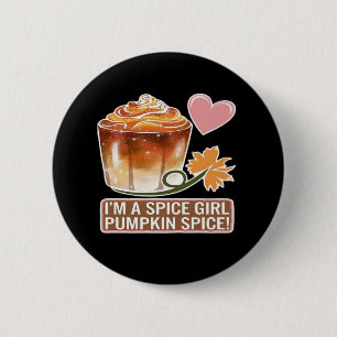 Pumpkin Spice Girl Fall Latte Sticker 6 Cm Round Badge