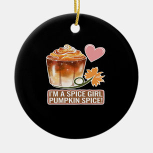 Pumpkin Spice Girl Fall Latte Sticker Ceramic Tree Decoration
