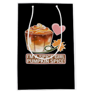 Pumpkin Spice Girl Fall Latte Sticker Medium Gift Bag