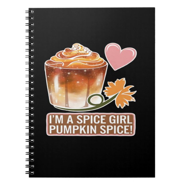 Pumpkin Spice Girl Fall Latte Sticker Notebook (Front)