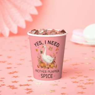 Pumpkin Spice Goose Fall Coffee Lover Autumn Seaso Paper Cups