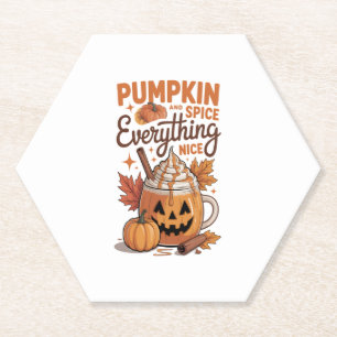 Pumpkin Spice Halloween Paper Coaster