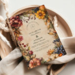Pumpkin Spice Harvest Wedding Invitation<br><div class="desc">Celebrate your love surrounded by the rich colours of fall. This elegant design features hand-illustrated florals and autumn fruits in warm pumpkin spice tones,  perfect for a cosy,  rustic celebration. Fully customisable to reflect your unique wedding style.</div>