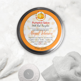 Pumpkin Spice Homemade Body Butter or Jelly Label