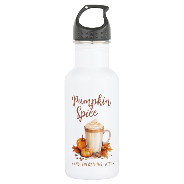 Pumpkin Spice – Latte & Autumn Foliage 532 Ml Water Bottle (Front)