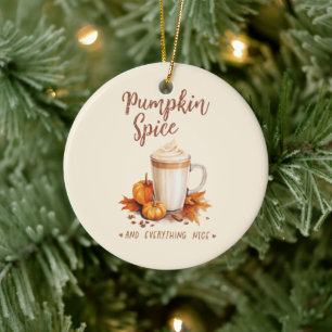 Pumpkin Spice – Latte & Autumn Foliage Ceramic Tree Decoration