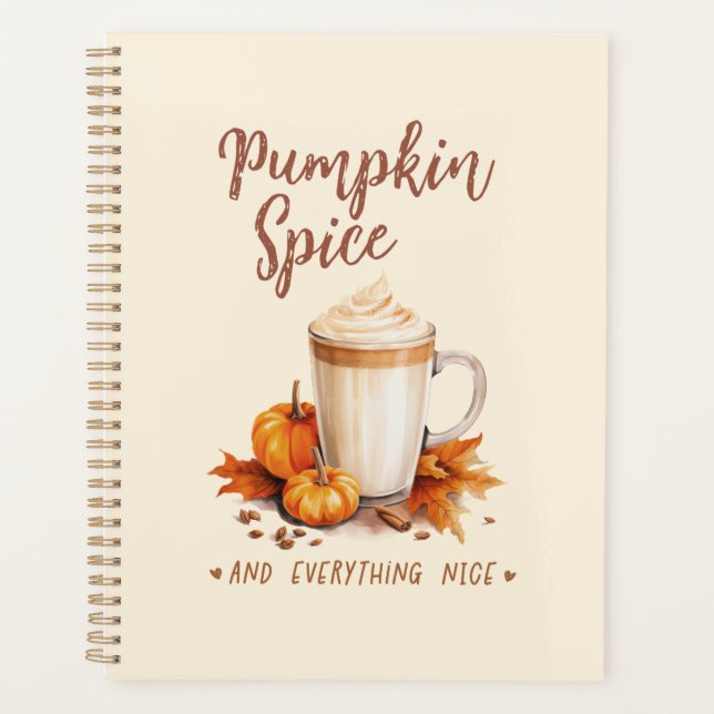 Pumpkin Spice – Latte & Autumn Foliage Planner (Front)