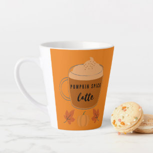 Pumpkin Spice Latte Autumn Leaves and Pumpkin Mug