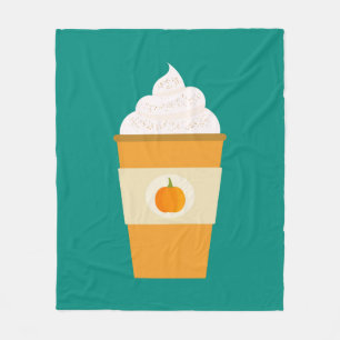 Pumpkin spice latte coffee  fleece blanket