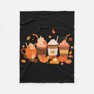 Pumpkin Spice Latte Coffee Happy Thanksgiving Men Fleece Blanket