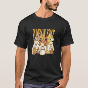 Pumpkin Spice Latte Coffee Latte Iced Fall Gnomes  T-Shirt