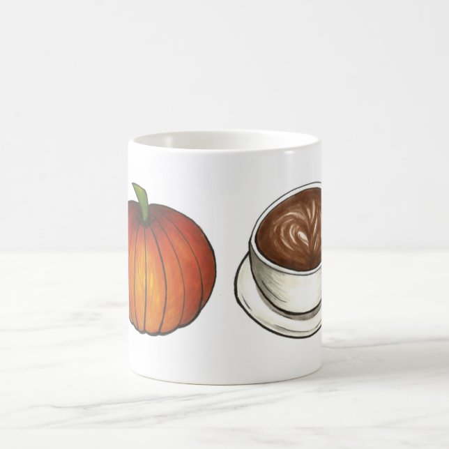 Pumpkin Spice Latte Coffee Orange Pumpkins Mug (Center)