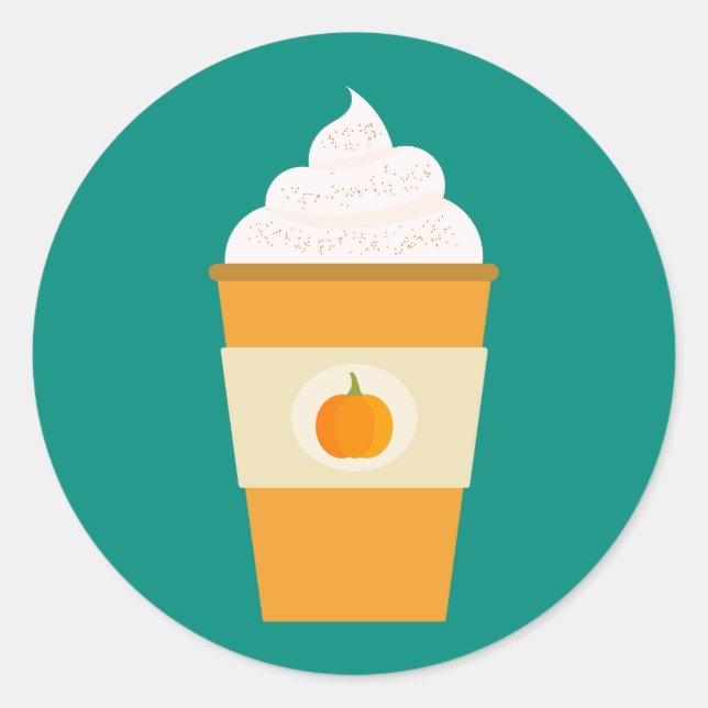 Pumpkin spice latte coffee Poster Classic Round Sticker (Front)