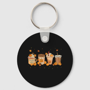 Pumpkin Spice Latte Coffee Thanksgiving Fall Seaso Key Ring
