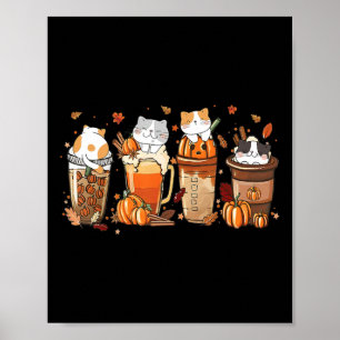 Pumpkin Spice Latte Costume For Cats Lover Cute Au Poster