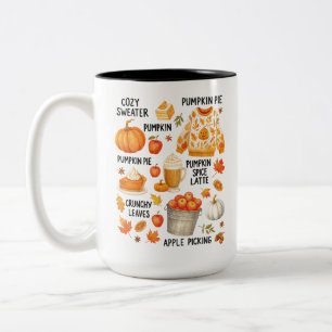 Pumpkin Spice Latte Cosy Fall Coffee Autumn Vibes Two-Tone Coffee Mug