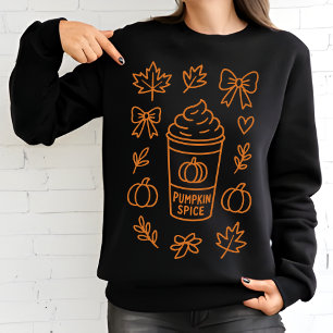 Pumpkin Spice Latte   Cozy Fall Thanksgiving Sweatshirt