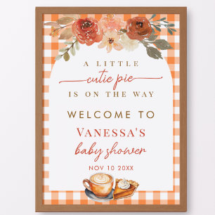 Pumpkin Spice Latte Fall Baby Shower Welcome Sign