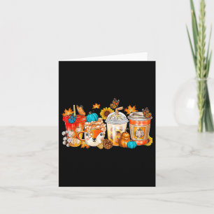 Pumpkin Spice Latte Fall Cozy Coffee Retro Autumn Card